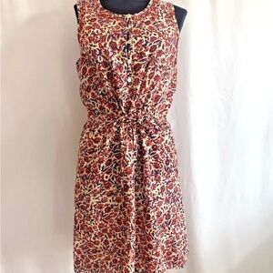 Lucky Brand Floral Print Drawstring Waist Dress - Size Small